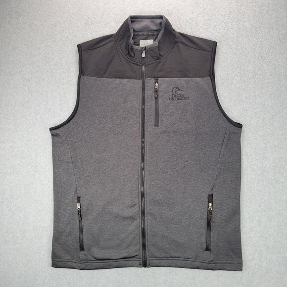 Ducks Unlimited Other - Ducks Unlimited Full Zip Vest Mens Large Grey Two Tone Performance Outdoor